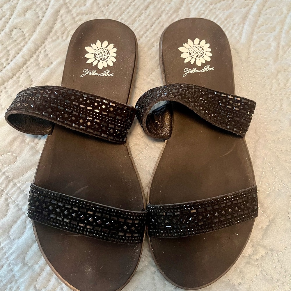 Yellow Box double strap slip on